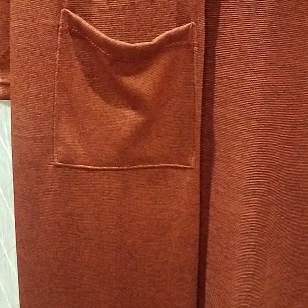 Duster Lightweight Knit Pockets XS/S Marsala - Picture 5 of 7